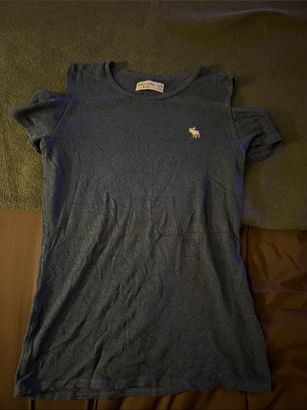 abercrombie kids navy short sleeve tee with logo